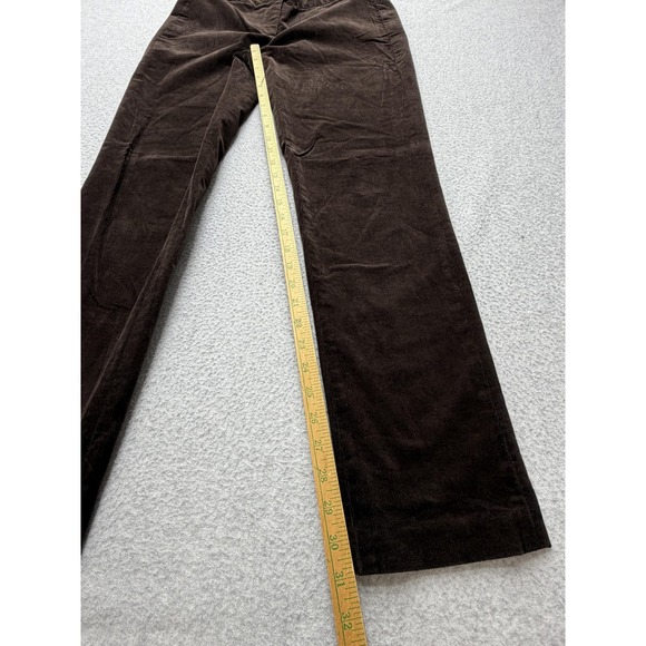 J.McLaughlin Pants Womens 10 Brown Corduroy Straight Leg Button Front Classic - Picture 6 of 10